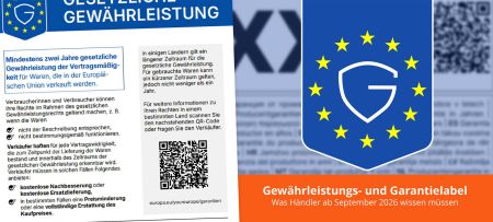 Symbolbild Gewährleistungs- und Garantie-Label für Onlinehändler ab September 2026