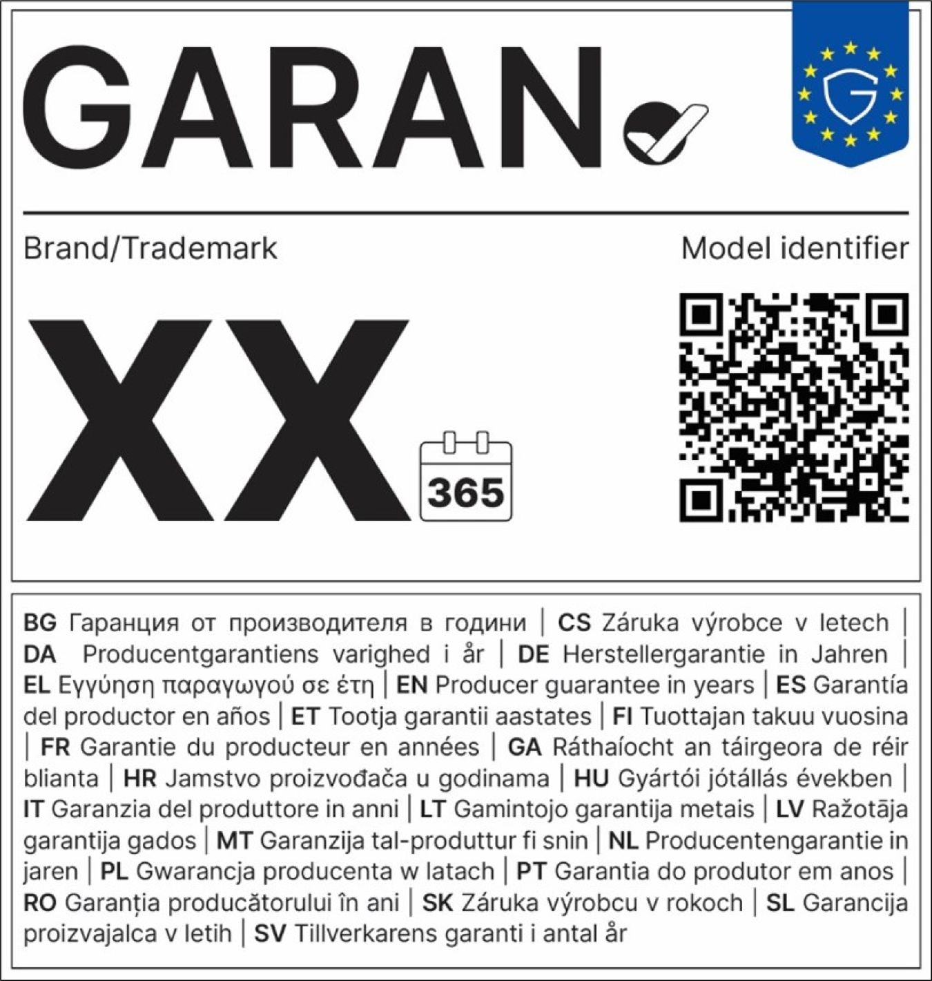 Beispiel für das offizielle EU-Garantie-Label im Onlineshop